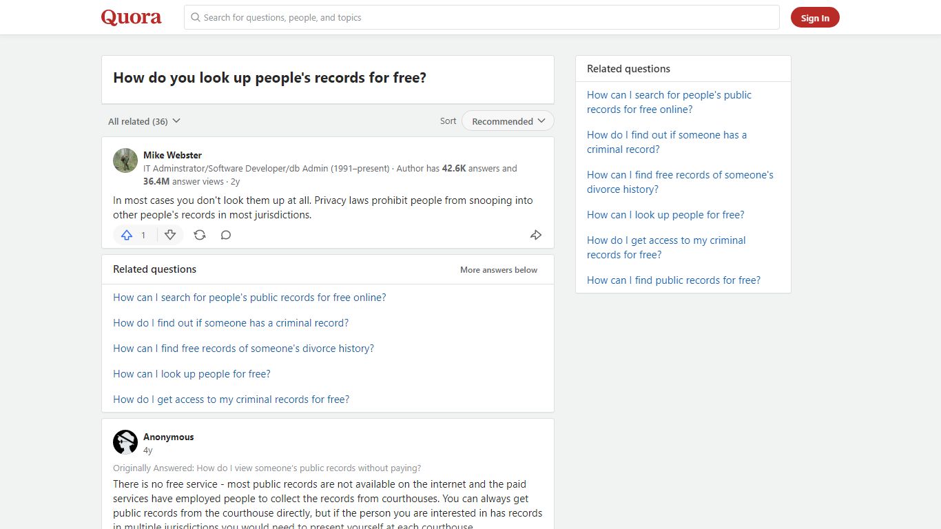 How to look up people's records for free - Quora